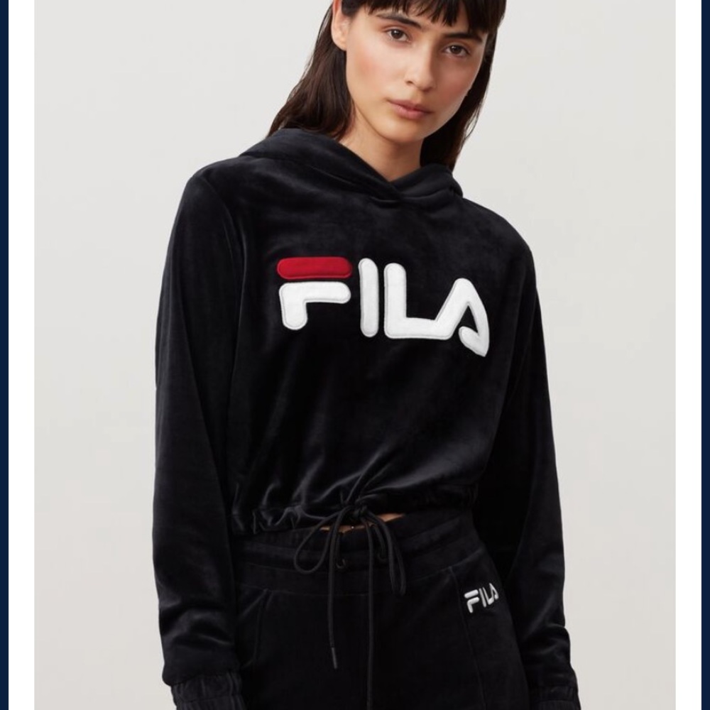 Aitana Crop Velour Fila Hoodie